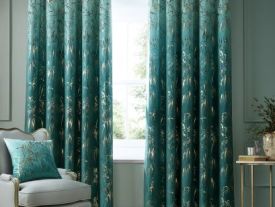clarissa-hulse-meadow grass teal ready made curtains 1